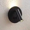 Image de Lucande, applique murale LED Magya, noire, à 2 lampes, ronde