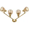 Image de Lindby Plafonnier Kosta à intensité variable (Moderne) en Doré Métal e. a. pour Salon & Salle manger (à 4 lampes, E14) Luminaire Lampe Plafond Eclerage Eclairage Interieur
