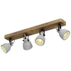 Image de Lindby Spot en béton Mitis à intensité variable (Modern, Industriel) Marron Bois e. a. pour Salon & Salle manger (à 4 lampes GU10) Lampe encastrable plafonnier applique