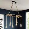 Image de Suspension Lindby Hajo, 100 cm, à 6 lampes, corde à piano