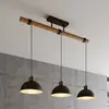 Image de Lindby suspension Holgar, gris, 3 lampes, bois, métal, E27