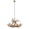 Image de Lindby Suspension Fibi à intensité variable (Traditionnel) en Marron e. a. pour Salon & Salle manger (à 6 lampes, E14) Luminaire Lampe Plafond Plafonnier