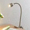 Image de Lindby Djamila lampe à pince LED, nickel satiné