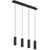 Image de Lindby Suspension Joffrey à intensité variable (Moderne) en Noir Métal e. a. pour Salon & Salle manger (à 4 lampes, GU10) Luminaire Lampe Plafond Plafonnier