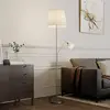 Image de Lindby lampe sur pied Nantwin, 175 cm, blanc, nickel, textile