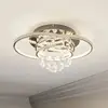 Image de Lucande Plafonnier LED Keely, couleur chrome, cristal, 45 cm