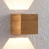Image de Applique murale LED Lindby Benicio, 11 cm, angulaire, bois