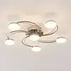 Image de Lindby, plafonnier LED Rouven, forme spirale, à 6 lampes, gris