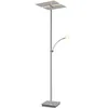 Image de Lucande Lampadaire LED Parthena à intensité variable (Moderne) en Gris Métal e. a. pour Salon & Salle manger (à 3 lampes,), Sur Pied, Lampe a de Sol