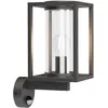 Image de Lucande Applique extérieure Ferda à intensité variable (Moderne) en Noir Aluminium (1 lampe,à E27), pour mur extérieur/façade de maison terrasse und balcon