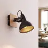 Image de Lindby spot Aylis, hauteur 14 cm, noir, bois, E14