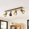 Image de Lindby Aylis plafonnier, 4 lampes à 82 cm, noir, bois, E14