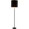 Image de Lindby Lampadaire Tissu Nymar (Moderne) en Noir Textile e. a. pour Salon & Salle à manger (1 lampe,à E27), Sur Pied Lampe a de Sol