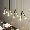 Image de Lucande Carlea suspension, 8 lampes, noir-laiton