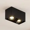 Image de Downlight Arcchio Kubika, 19 cm, noir, à 2 lampes, métal
