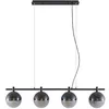 Image de Lucande Suspension Dustian à intensité variable (Moderne) en Noir Verre e. a. pour Salon & Salle manger (à 4 lampes, E27) design suspension lampe plafonnier