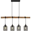 Image de Lindby Suspension Elrond à intensité variable (Traditionnel) en Marron Bois e. a. pour Salon & Salle manger (à 4 lampes, E27) Luminaire Lampe Plafond Plafonnier
