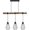 Image de Lindby Suspension Eldarion à intensité variable (Traditionnel) en Marron Métal e. a. pour Salon & Salle manger (à 3 lampes, E27) Luminaire Lampe Plafond Plafonnier