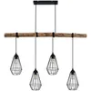 Image de Lindby Suspension Eldarion à intensité variable (Traditionnel) en Marron Métal e. a. pour Salon & Salle manger (à 4 lampes, E27) Luminaire Lampe Plafond Plafonnier