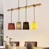 Image de Lindby Suspension Moskau , multicolore, textile, bois, E27, 116 cm