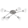 Image de Lindby Plafonnier Agmar à intensité variable (Moderne) en Gris Métal e. a. pour Salon & Salle manger (à 6 lampes, E14) Luminaire Lampe Plafond Eclerage Eclairage Interieur
