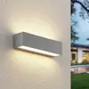 Image de Lucande Applique d'extérieur LED Lengo 25 cm argent up/down 3 000 K