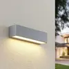 Image de Lucande Applique d'extérieur LED Lengo, 25 cm, argent, down, 3 000 K
