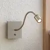 Image de Applique murale LED Lindby Legera, 11 cm, couleur nickel, bras flexible