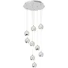 Image de Lucande LED Suspension en verre Hayley (Moderne) Argent Verre e. a. pour Salon & Salle à manger (à 9 lampes,), Luminaire Lampe plafond Plafonnier Suspendue