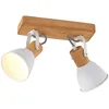 Image de Lindby Spot Merela à intensité variable (Scandinave) en Marron Bois e. a. pour Salon & Salle manger (à 2 lampes, E14) Lampe encastrable plafonnier applique