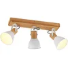 Image de Lindby Spot Merela à intensité variable (Scandinave) en Marron Bois e. a. pour Salon & Salle manger (à 3 lampes, E14) Lampe encastrable plafonnier applique