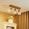Image de Spot pour plafond Lindby Merela, blanc, 45 cm, à 3 lampes, bois, E14