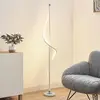 Image de Lucande Lampe sur pied LED Edano, 154 cm, blanc, textile, à intensité variable