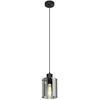 Image de Lindby Suspension en verre Kourtney à intensité variable (Moderne) Noir e. a. pour Salon & Salle manger (1 lampe,à E27), Luminaire Lampe plafond Plafonnier Suspendue
