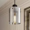 Image de Suspension Lindby Kourtney, Ø 15 cm, noir/gris, verre, E27