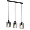 Image de Lindby Suspension en verre Kourtney à intensité variable (Moderne) Noir e. a. pour Salon & Salle manger (à 3 lampes, E27) Luminaire Lampe plafond Plafonnier