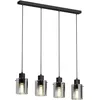 Image de Lindby Suspension en verre Kourtney à intensité variable (Moderne) Noir e. a. pour Salon & Salle manger (à 4 lampes, E27) Luminaire Lampe plafond Plafonnier