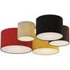 Image de Lindby Plafonnier Tissu Laurenz à intensité variable (Moderne) en Multicolore Textile e. a. pour Salon & Salle manger (à 5 lampes, E27) Luminaire Lampe Plafond Eclerage