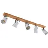 Image de Lindby Plafonnier Blana à intensité variable (Scandinave) en Marron Bois e. a. pour Salon & Salle manger (à 5 lampes, E14) Luminaire Lampe Plafond Eclerage Eclairage