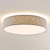 Image de Lindby Plafonnier LED Ellamina, 60 cm, gris clair, textile