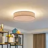 Image de Lindby, plafonnier LED Ellamina, Ø 60 cm, blanc, textile