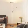 Image de Lindby lampadaire LED Sumani, angulaire, nickel, hauteur 180 cm