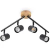 Image de Lindby Plafonnier LED Xiomara à intensité variable (Moderne) en Noir Métal e. a. pour Salon & Salle manger (à 4 lampes, GU10), Eclairage LED, Lampe Luminaire Plafonnier, Plafond