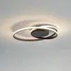 Image de Plafonnier LED Lindby Youna, noir, aluminium, 39 cm, à intensité variable