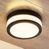 Image de Lindby plafonnier Flavi, Ø 23 cm, noir, verre, IP44, E27