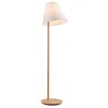 Image de Lucande Lampadaire Tissu Jinda (Scandinave) en Blanc Textile e. a. pour Salon & Salle à manger (1 lampe,à E27), Sur Pied, Lampe a de Sol