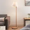 Image de Lucande lampe sur pied Jinda, blanc, bois, tissu, 160 cm, E27