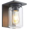 Image de Lucande Applique Exterieur Semka à intensité variable (Moderne) en Noir Aluminium (1 lampe,à E27), Murale Luminaire Lampe Jardin Eclairage