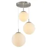 Image de Lindby Suspension en verre Heleska à intensité variable (Moderne) Blanc Métal e. a. pour Salon & Salle manger (à 3 lampes, E27) Luminaire Lampe plafond Plafonnier