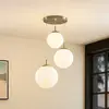 Image de Lindby suspension Heleska, blanc, verre, 3 lampes, Ø 47cm